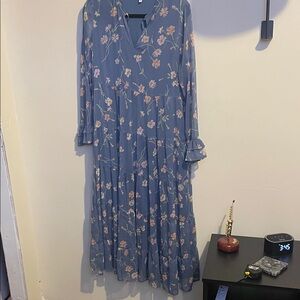 Floral Bluish Grey Dress